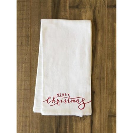 ONE BELLA CASA One Bella Casa 82015TW Merry Christmas Lettered Tea Towel - Red 82015TW